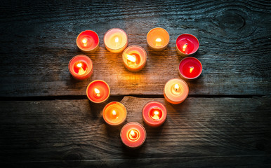 St Valentine's day candles