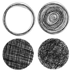 Hand drawn grunge circles