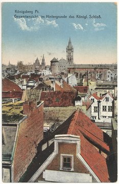 Königsberg, Gesamtansicht 1915 (col. Postkarte)