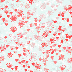 seamless flowers and hearts