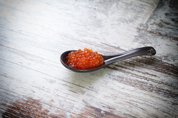 Red roe in spoon