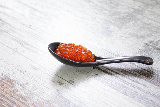 Red roe in spoon