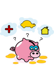 Pig money bank