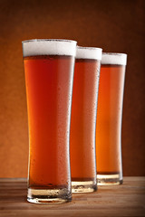 three glasses of beer