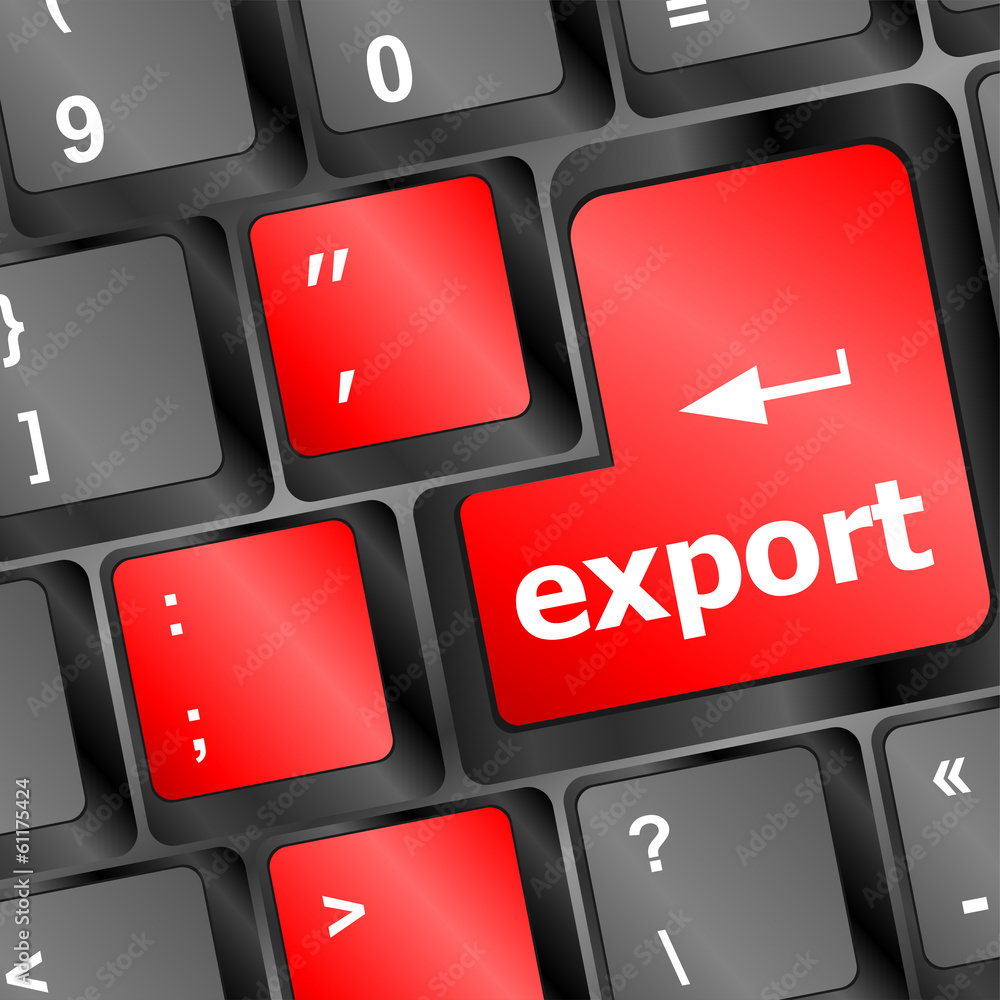 Poster export word on computer keyboard key button