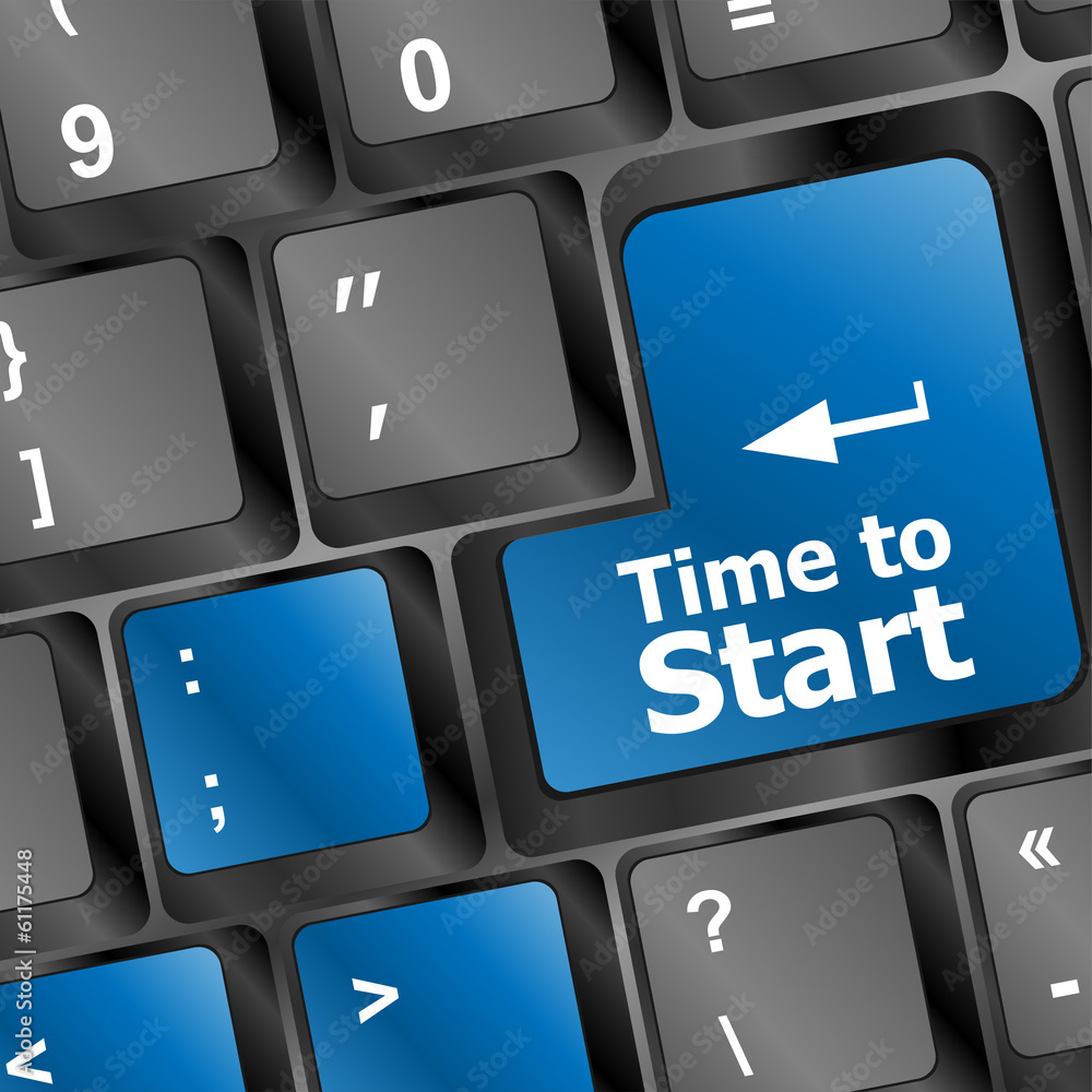 Poster time to start text button on keyboard keys