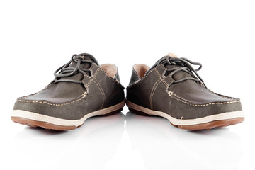 Male shoes over white