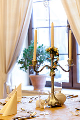 Beautiful decorative restaurant table