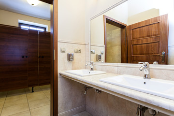 Modern elegant luxury public toilet