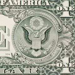 Great seal on one dollar bill