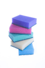 set of colored sponges