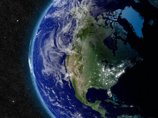 Fototapeta na wymiar North America from space