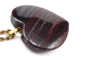 Tiger iron eye stone heart with golden chain