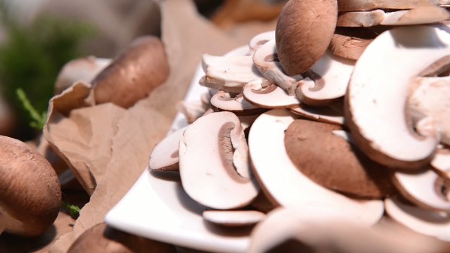 Portion of Mushrooms (loopable Video)