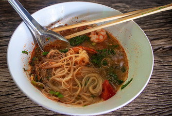 Noodle soup in Thailand