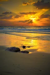 Abwaschbare Fototapete Meer / Sonnenuntergang Farbenfroher Sonnenuntergang über dem Meer