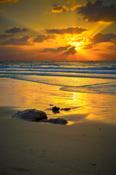 Fototapeta Colorful sunset over the sea