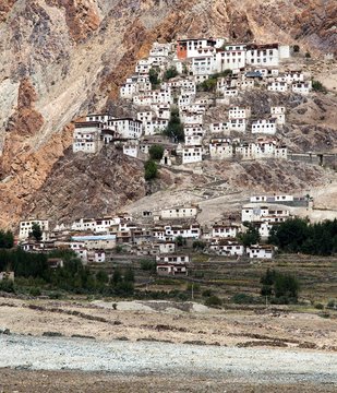 Karsha gompa - buddhist monastery in Zanskar valley - Ladakh