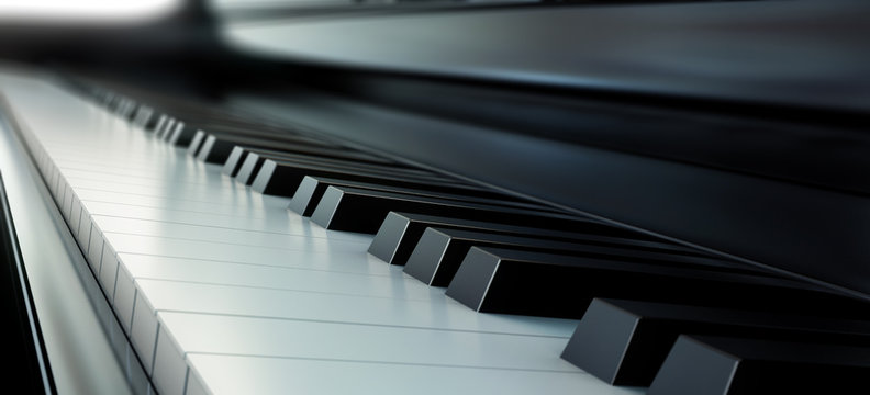 Piano keys black and white