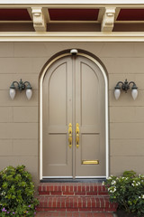 Upscale Home Arched Closed Front Doors