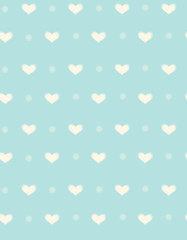 Vector seamless hearts pattern, blurred, soft effect.