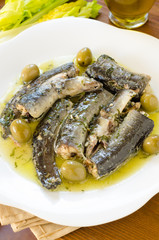 Anguille in salsa di olive