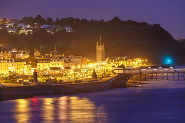 Naklejka premium Teignmouth at night Devon England