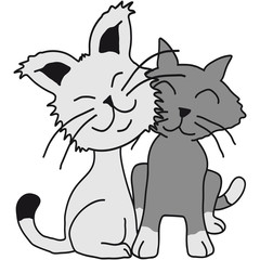 Cute Cat Love Couple