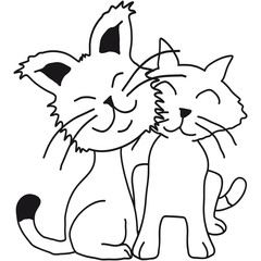 Cute Cat Love Couple