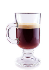 Coffee in a glass isolated on white