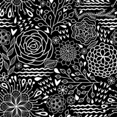 Abstract seamless Black and white pattern background