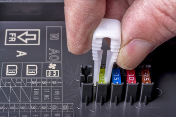 Spare aumobile fuses and unique tool