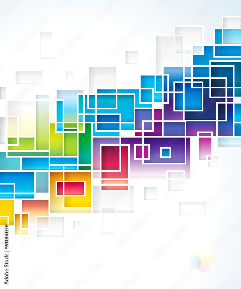 Aufkleber colored squares design abstract background.