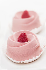 Raspberry mousse dessert