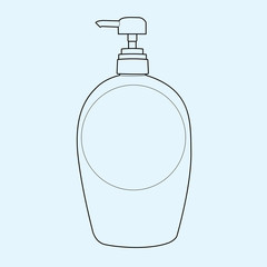 lotion or cream pump bottle outline vector