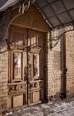 Old wooden house in the Irkutsk city