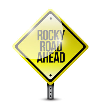 Rocky Road Ahead Sign