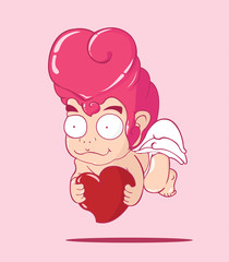Funny little cupid. Illustration of a Valentine Day Vector