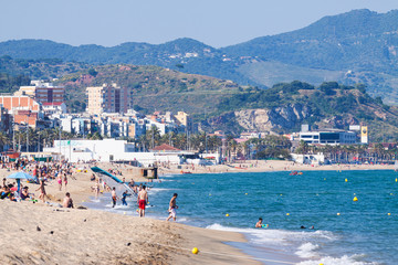 Obraz premium Sea beach in Badalona, Spain