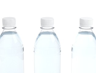 Bottles of water isolated on white background