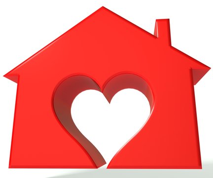 Red  House heart 3D image