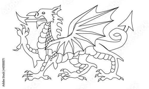 Download "Welsh Dragon Outline" Stock image and royalty-free vector ...