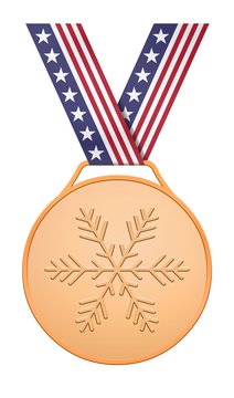 Bronze medal with stars and stripes ribbon