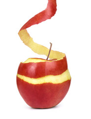 apple with peeled skin