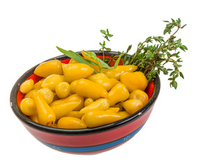 Yellow marinated pepper