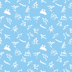 seamless pattern with winter sports icons