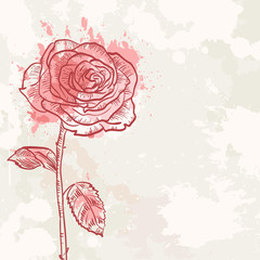 Flower grunge invitation love card