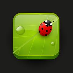 Fresh green app icon with ladybug