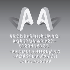 Isometric Rounded Font and Numbers, Eps 10 Vector