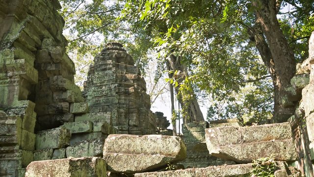 Ruins of ancient Buddhist temples of the 12th century. Cambodia,
